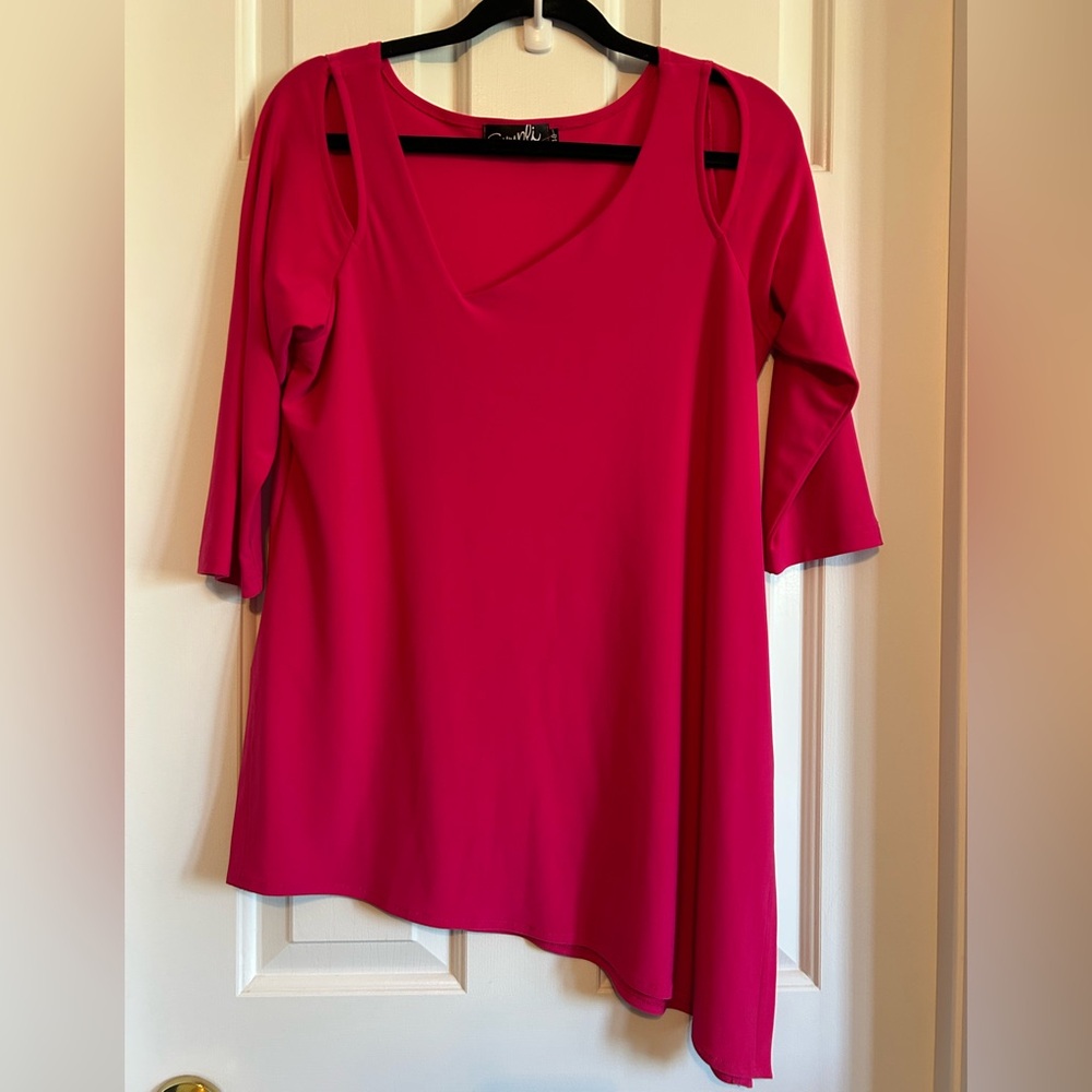 🇨🇦SYMPLI Asymmetrical Tunic in Vibrant Pink Size 10